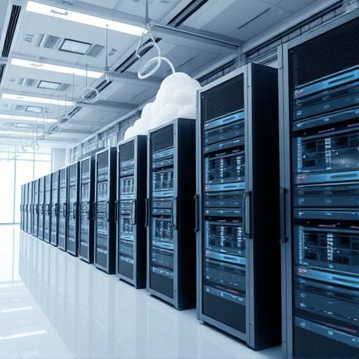 Cloud Computing course image illustrating cloud infrastructure and data storage.