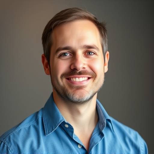 Headshot of Mr. Ben Carter, a man in a blue shirt, Web Development Instructor.